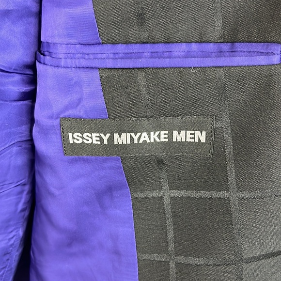Issey Miyake Black Wool Blend Grid Blazer - Picture 12 of 16